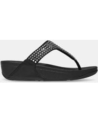Fitflop - Fit Flop Lulu Crystal Toe-Post Sandals - Lyst