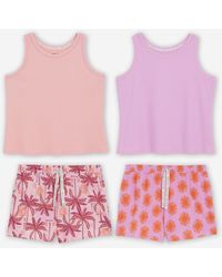 Simply Be - Sun Print 2 Pack Racer Vest Shortie Set - Lyst