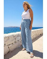 Roman Curve - Textured Wide Leg Trousers - Lyst