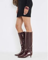 Simply Be - Kitten Heel Straight Boots Ex Wide Sc - Lyst