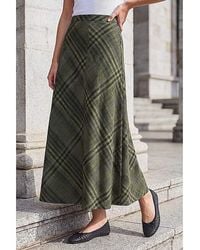 Roman - Roman Print Check Midi Skirt - Lyst