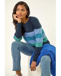 Roman - Roman Sparkly Stripe Stretch Jumper - Lyst
