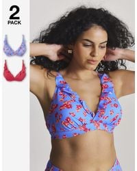 Simply Be - Value 2 Pack Plunge Bikini Tops - Lyst