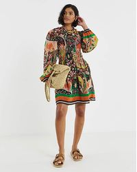 Simply Be - Shirred Skater Dress - Lyst