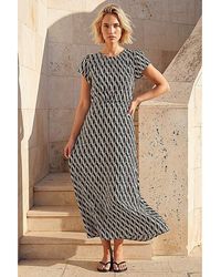 Roman - Roman Abstract Geo Print Midi Dress - Lyst