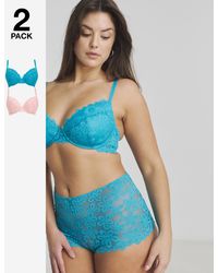 Pretty Secrets - 2 Pack Daisy Lace Plunge Bras - Lyst