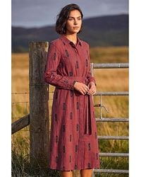 Roman - Roman Embroidered Belted Midi Dress - Lyst