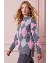 Roman - Roman Diamond Argyle Knit Jumper - Lyst