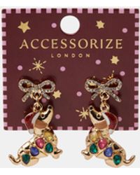 Accessorize - Sausage Dog Drop Earrings - Lyst