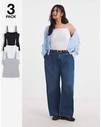 Simply Be - 3 Pack Square Neck Camis - Lyst
