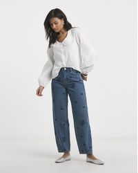 Simply Be - Embroidered Barrel Jeans - Lyst