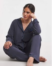 Pretty Secrets - Contrast Piping Revere Pyjama Set - Lyst