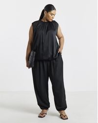 Simply Be - Satin Bubble Hem Top - Lyst