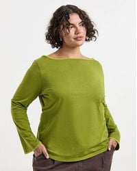 Simply Be - Long Sleeve Whipstitch Edge Top - Lyst