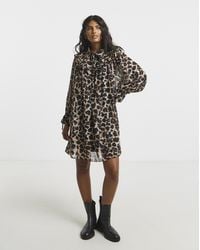 Simply Be - Animal Swing Shirt Dress - Lyst