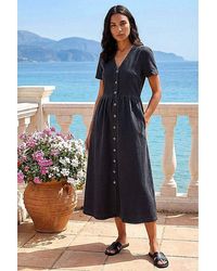Roman - Roman Denim Button Down Midi Dress - Lyst