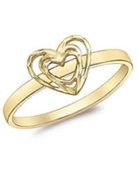 iJewel - 9Ct Diamond Cut Open-Heart Ring - Lyst