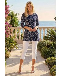 Roman - Roman Floral Pocket Swing Stretch Top - Lyst
