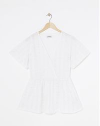 Simply Be - Jersey Broderie Angel Sleeve Top - Lyst