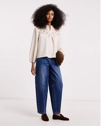 Simply Be - Broderie Yoke Blouse - Lyst