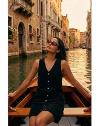 Roman - Roman Cotton V-Neck Button Pocket Dress - Lyst