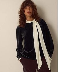 Monsoon - Tia Tie Neck Velvet Top - Lyst