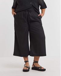 Simply Be - Tie Waist Linen Mix Culottes - Lyst