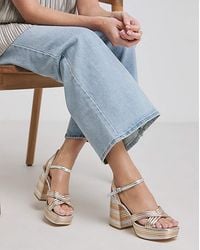 Simply Be - Multi Strap Platform Heel Extra Wide - Lyst