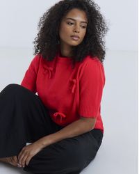 Simply Be - Short Sleeve Bow Jumper - Lyst