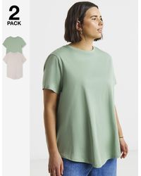 Simply Be - 2 Pack Curved Hem Longline T-Shirts - Lyst
