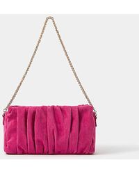 Accessorize - Ruched Faux Suede Clutch Bag - Lyst