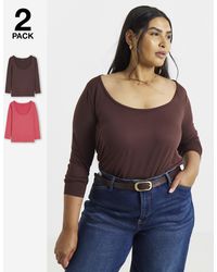 Simply Be - 2 Pack Scoop Neck Tops - Lyst