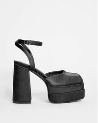 Simply Be - Square Toe Platform Heeled Shoes Ex Wide - Lyst