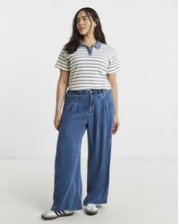 Simply Be - Sbe Pleat Detail Wide Leg Jeans - Lyst