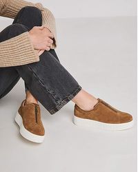 JD Williams - Zip Up Leather Trainer Ex Wide Fit - Lyst