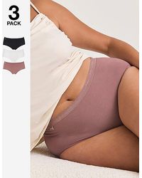 Sloggi - 3Pk Basic Midi Knicker Cocoa Mult - Lyst