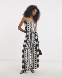 Simply Be - Mono Printed Palazzo Trouser - Lyst