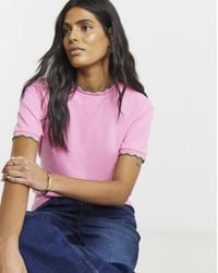 Simply Be - Ribbed Scallop T-Shirt - Lyst
