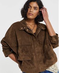 Simply Be - Funnel Neck Suedette Jacket - Lyst