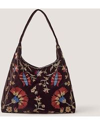 Monsoon - Hatti Velvet Shoulder Bag - Lyst