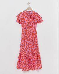 Joanna Hope - Tie Neck Midi Dress - Lyst