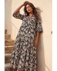 Roman - Roman Floral Print Border Maxi Dress - Lyst