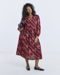 Simply Be - Button Through Midi Dress - Lyst