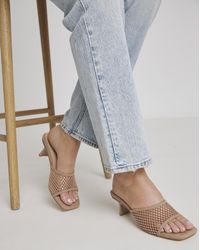 Simply Be - Diamante Mesh Kitten Heel Mule Wide - Lyst