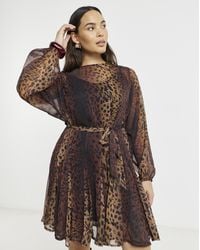 Simply Be - Print Skater Dress With Godet - Lyst