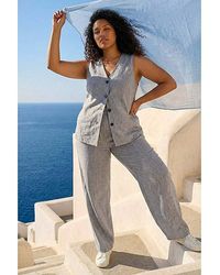 Roman Curve - Textured Wide Leg Trousers - Lyst