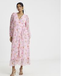 Vila - L/S Ankle Wrap Dress - Lyst