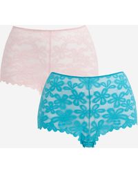 Pretty Secrets - 2 Pack Daisy Lace Shorts - Lyst