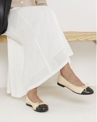 JD Williams - Leather Ballerina With Toe Cap Ex Wide - Lyst