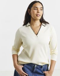 Simply Be - Rib Blanket Stitch Polo - Lyst